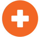 orange medical cross health medicine aid medic healthy wellness icon
