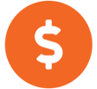 orange money dollar sign cash wealth finance icon