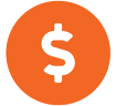 orange money dollar sign cash wealth finance icon