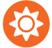 orange sun sol star light bright Sunlight heat icon 