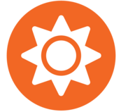 orange sun sol star light bright Sunlight heat icon 