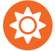 orange sun sol star light bright Sunlight heat icon 