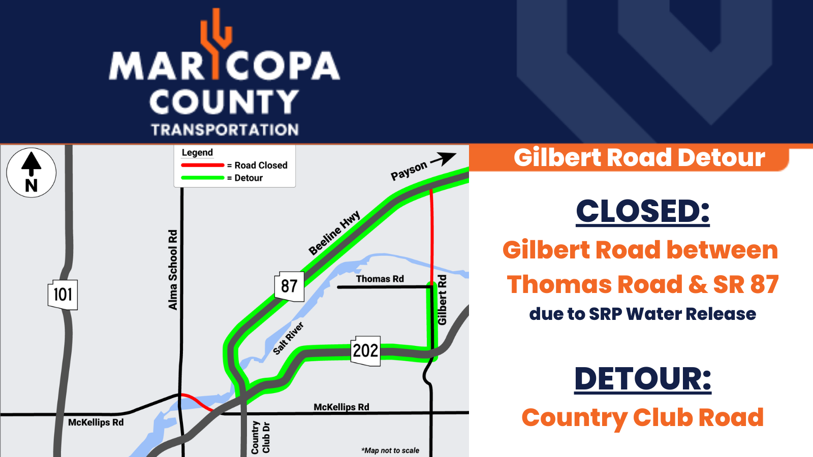 CLOSED Gilbert Rd between Thomas & SR 87