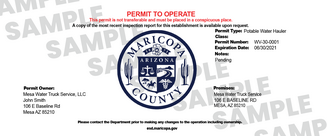 e Permit card - Watermarked Sample