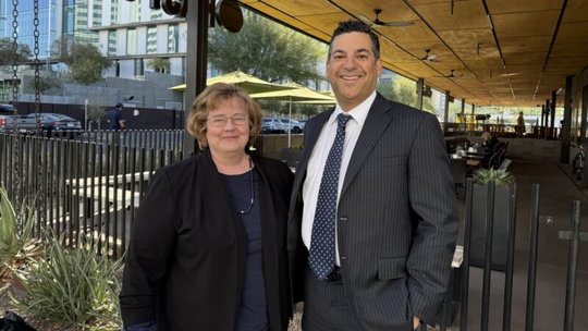 Tom Galvin and Rachel Mitchell