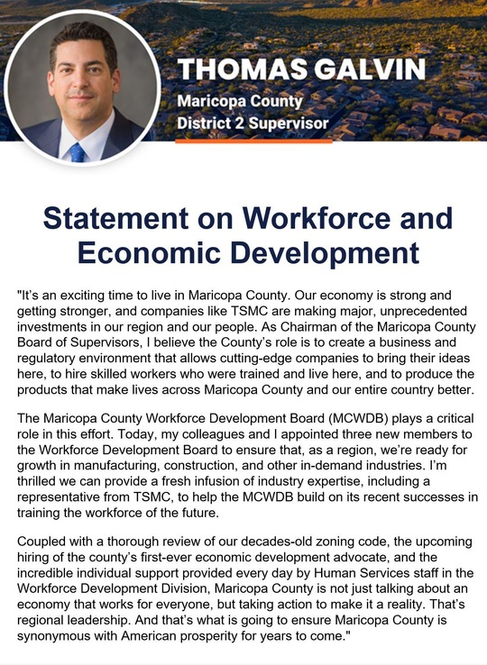Statement on Workforce Development