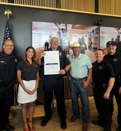 Our D2 Deputy Chief was proud to present our first responders with this congratulatory certificate at the Mesa Northeast Public Safety Facility.