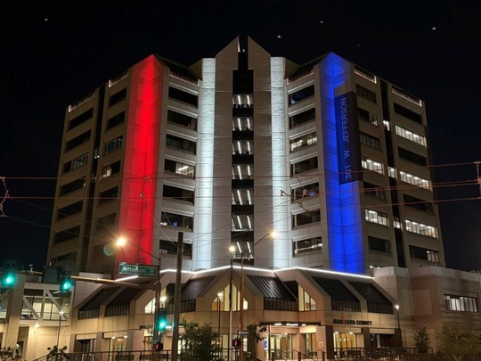 I hope you get a chance to see our building lit in red, white, and blue for America250!
