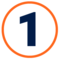 Number 1 Icon, step 1, outline orange