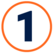 Number 1 Icon, step 1, outline orange