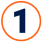 Number 1 Icon, step 1, outline orange