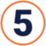 Number 5 Icon, step 5, outline orange