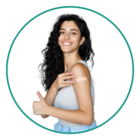 vaccine band aid and thumbs up