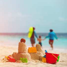 family on beach vacation