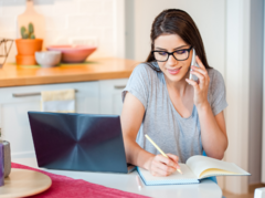 woman working independently
