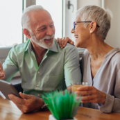 older couple chatting - retirement