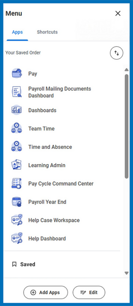 Workday Global Navigation Menu - before