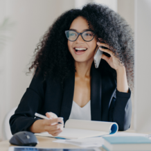 young professional woman on the phone