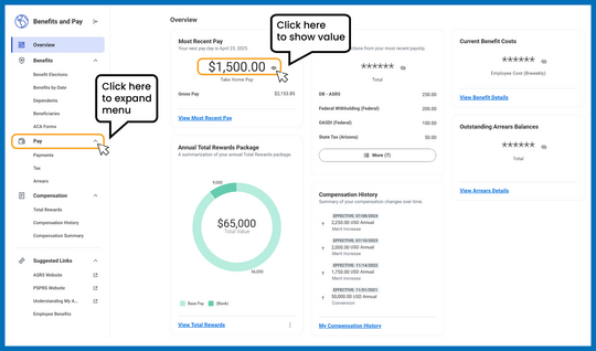 benefits and pay hub sample