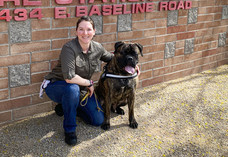 Mouse with handler Jessica