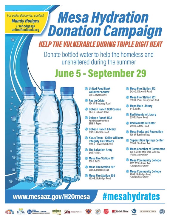 Mesa Hydration Donation Flyer