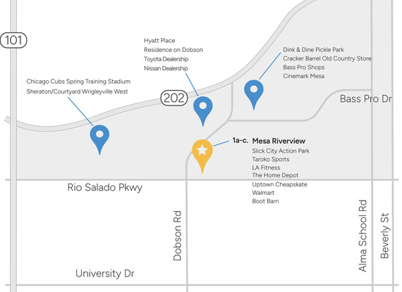 Mesa Riverview Available Retail Opportunities Map