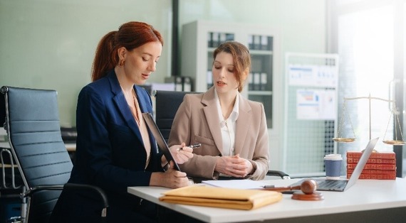 Small Business getting legal help in an office. 