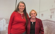 Julie Castañeda and Board Chair Sharon Bronson