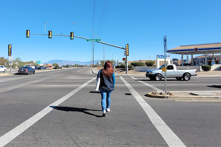 swam survey woman walking