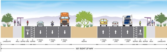 Valencia traffic lanes configuration