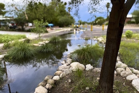 A flooded street after a monsoon storm