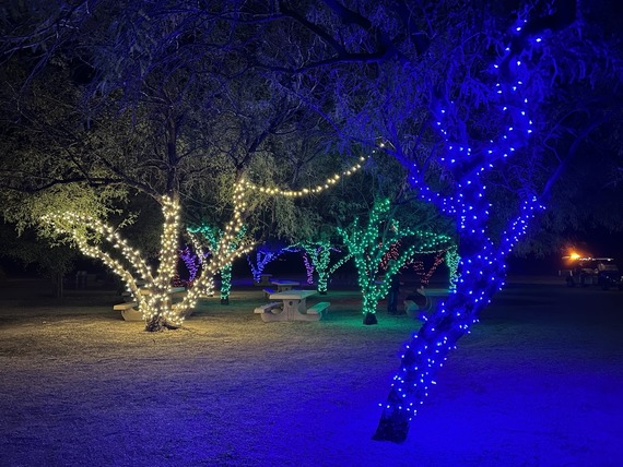 Christmas lights at Historic Canoa Ranch