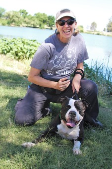 volunteer Anita and dog Bo