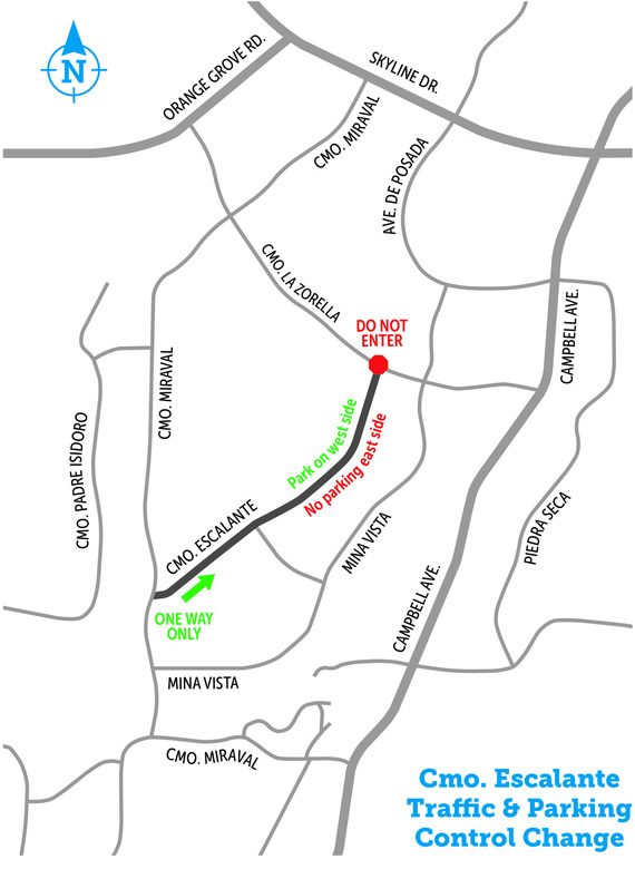 Camino Escalante Traffic Control Change Map