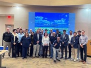 A group that include Peruvian mining suppliers in a group photo at the Town of Sahuarita