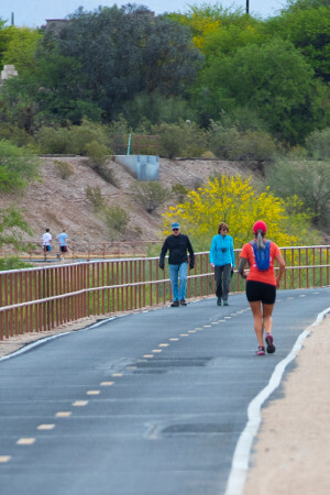 Runners on The Loop bike path