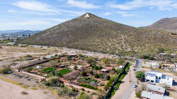 Mission Garden with view of A Mountain