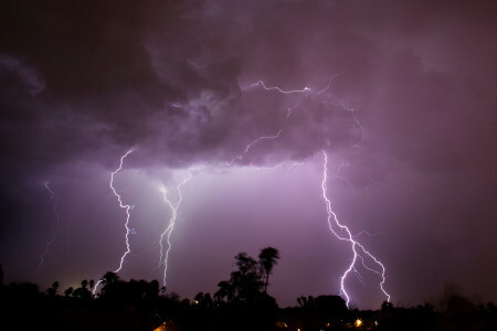 lightning in sky