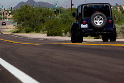 SUV on paved road
