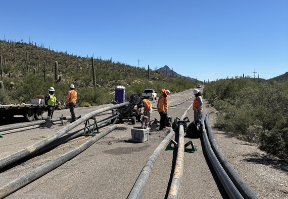 Construction work on Kinney Road