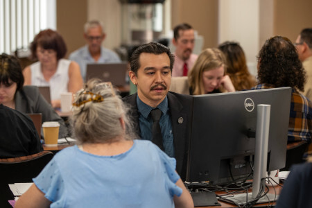 Man using computer