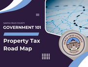 Government 101, Property Tax Road Map, flyer with map