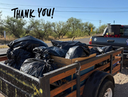truck full of trash bags