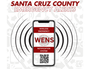 SCC WENS Flyer, a phone with a signal and QR code