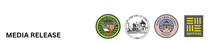 CPBA Logo for Media Release, includes City of Nogales, Town of Patagonia, Santa Cruz County, and South 32 logos