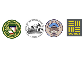 4 logos, City of Nogales, Town of Patagonia, Santa Cruz County, South32