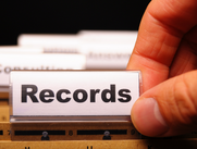 a file folder that says records