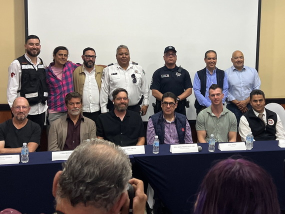 Press Conference photo including actors, producers, and officials from Nogales Mexico and U.S.