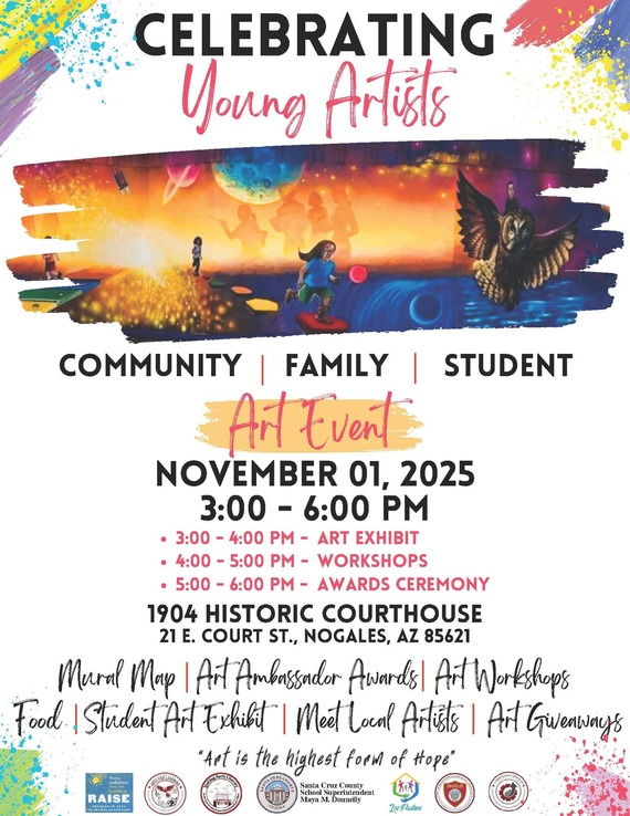 Celebrating Young Artists flyer with dates for event shown above in caledar of events