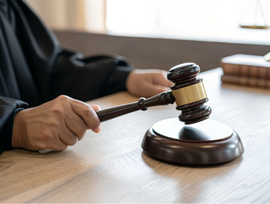 judge's hand banging gavel